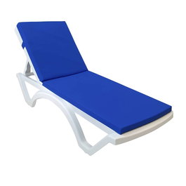 Atelier Del Sofa Cojín para Tumbona Azul 100x60x80 cm, poliéster 100% e IMPERTEX, Acolchado Espuma 4 cm, Resistente al Agua para Exterior